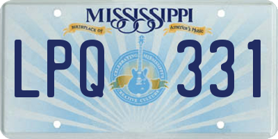 MS license plate LPQ331