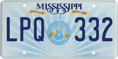 MS license plate LPQ332