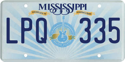 MS license plate LPQ335
