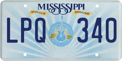 MS license plate LPQ340