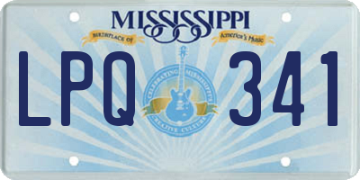 MS license plate LPQ341