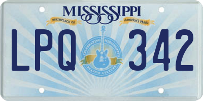 MS license plate LPQ342