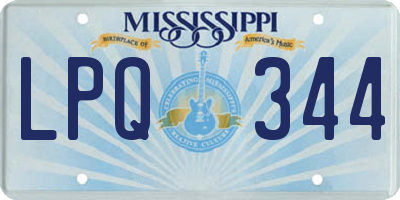 MS license plate LPQ344