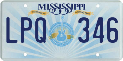 MS license plate LPQ346