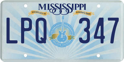 MS license plate LPQ347