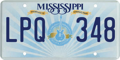 MS license plate LPQ348