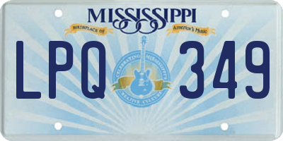 MS license plate LPQ349