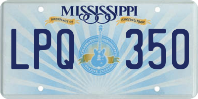MS license plate LPQ350