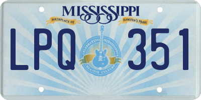 MS license plate LPQ351