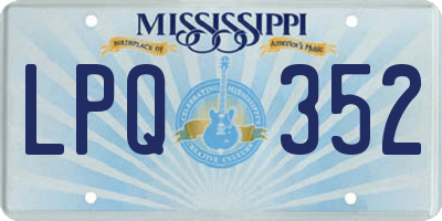 MS license plate LPQ352