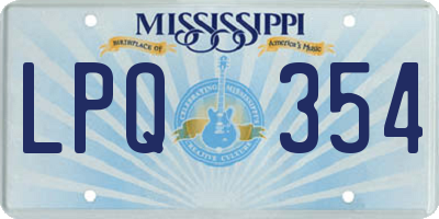 MS license plate LPQ354