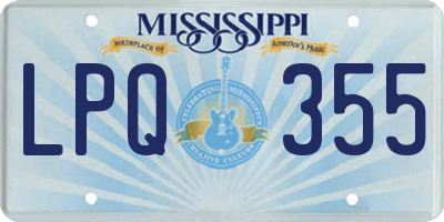 MS license plate LPQ355