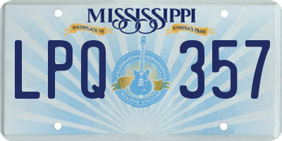 MS license plate LPQ357