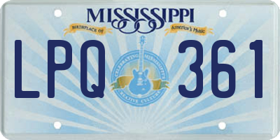 MS license plate LPQ361