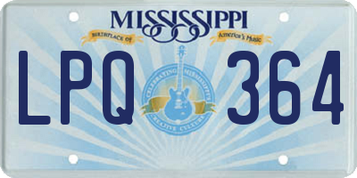 MS license plate LPQ364