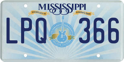 MS license plate LPQ366