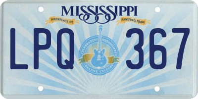 MS license plate LPQ367