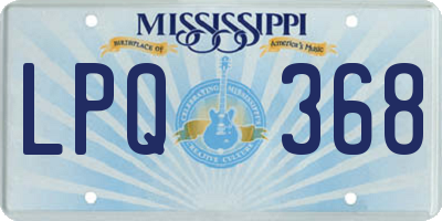 MS license plate LPQ368
