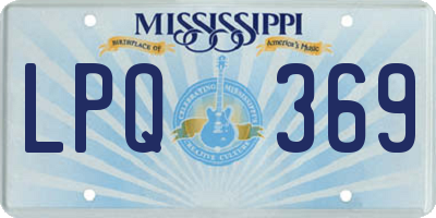 MS license plate LPQ369