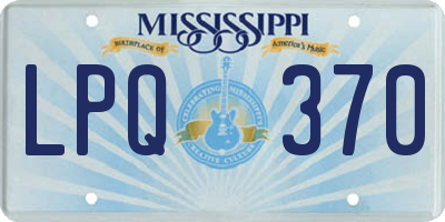 MS license plate LPQ370