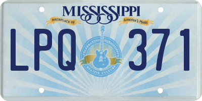 MS license plate LPQ371