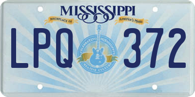 MS license plate LPQ372