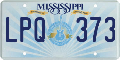 MS license plate LPQ373