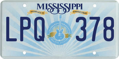 MS license plate LPQ378