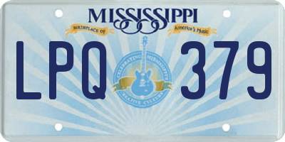 MS license plate LPQ379