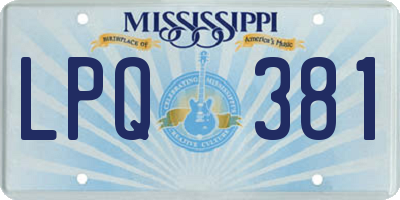 MS license plate LPQ381