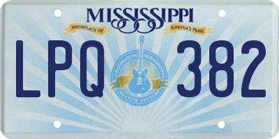 MS license plate LPQ382