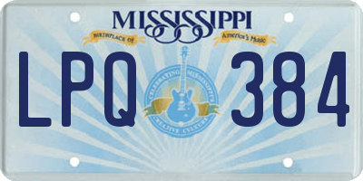 MS license plate LPQ384