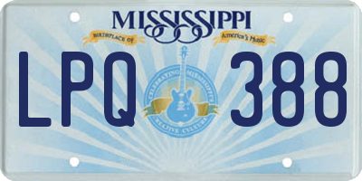MS license plate LPQ388