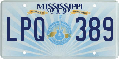 MS license plate LPQ389