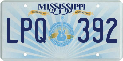 MS license plate LPQ392