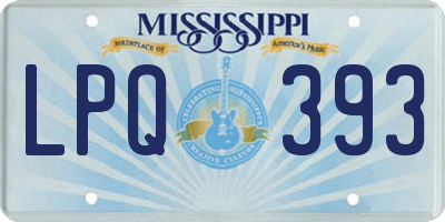 MS license plate LPQ393