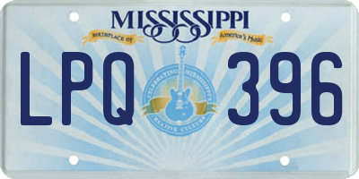 MS license plate LPQ396