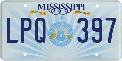 MS license plate LPQ397