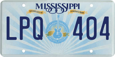 MS license plate LPQ404