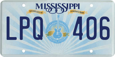 MS license plate LPQ406