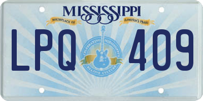 MS license plate LPQ409