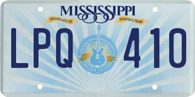MS license plate LPQ410
