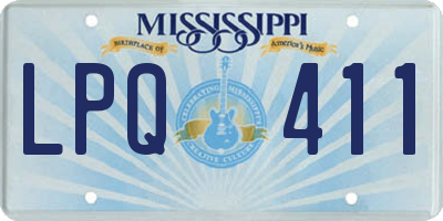 MS license plate LPQ411