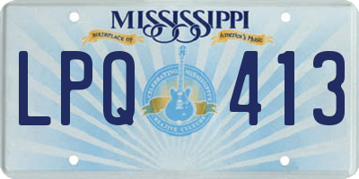 MS license plate LPQ413