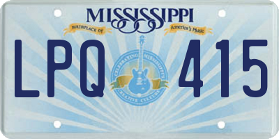 MS license plate LPQ415