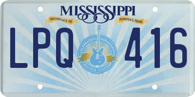 MS license plate LPQ416