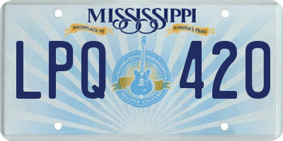 MS license plate LPQ420