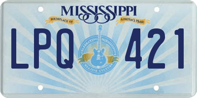 MS license plate LPQ421