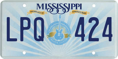 MS license plate LPQ424