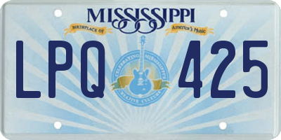 MS license plate LPQ425